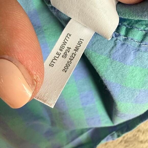 Crewcuts Blue Green Purple Gingham Button Down Shirt Boys 12 Easter Spring - Picture 7 of 8